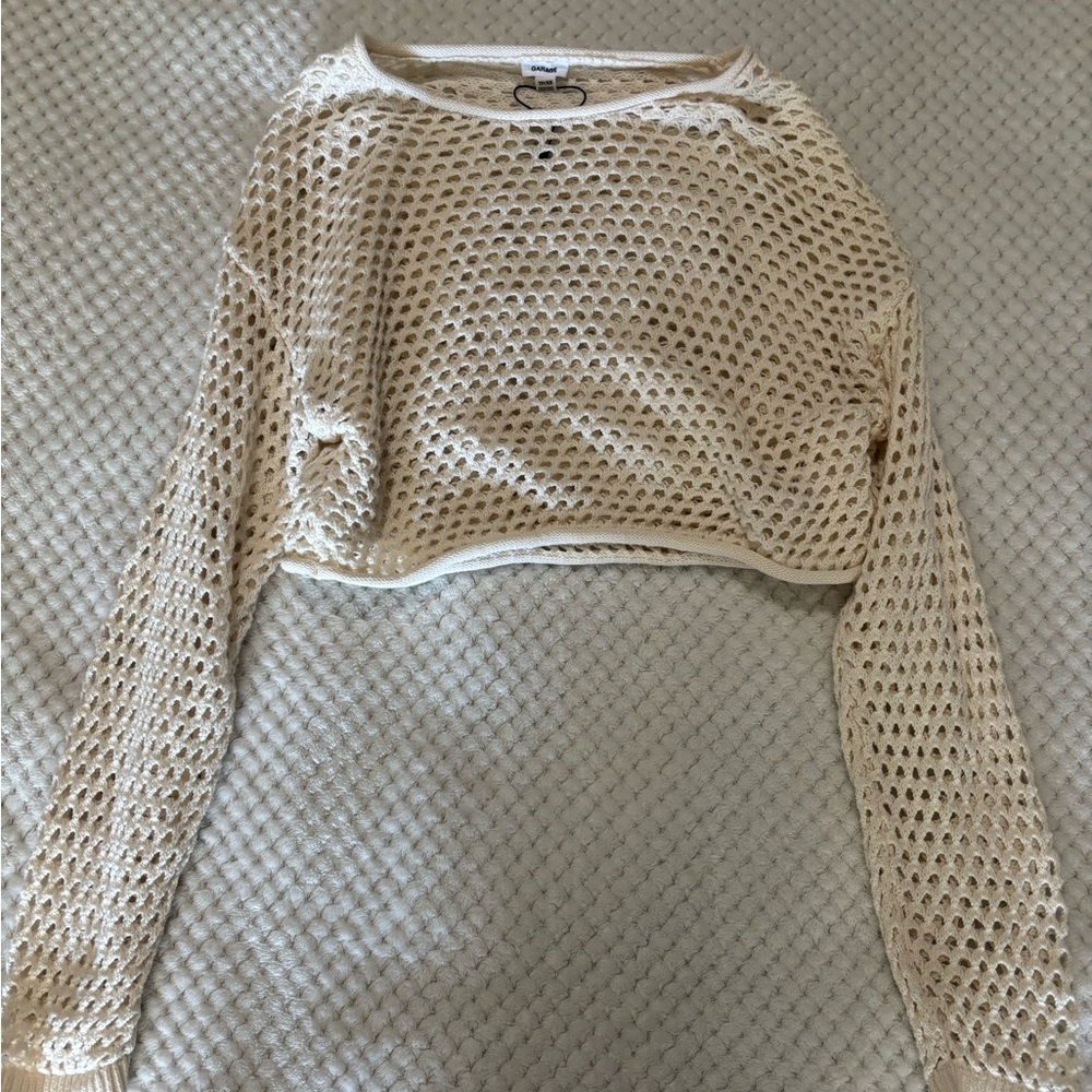 Garage Cream Knit Crop Top